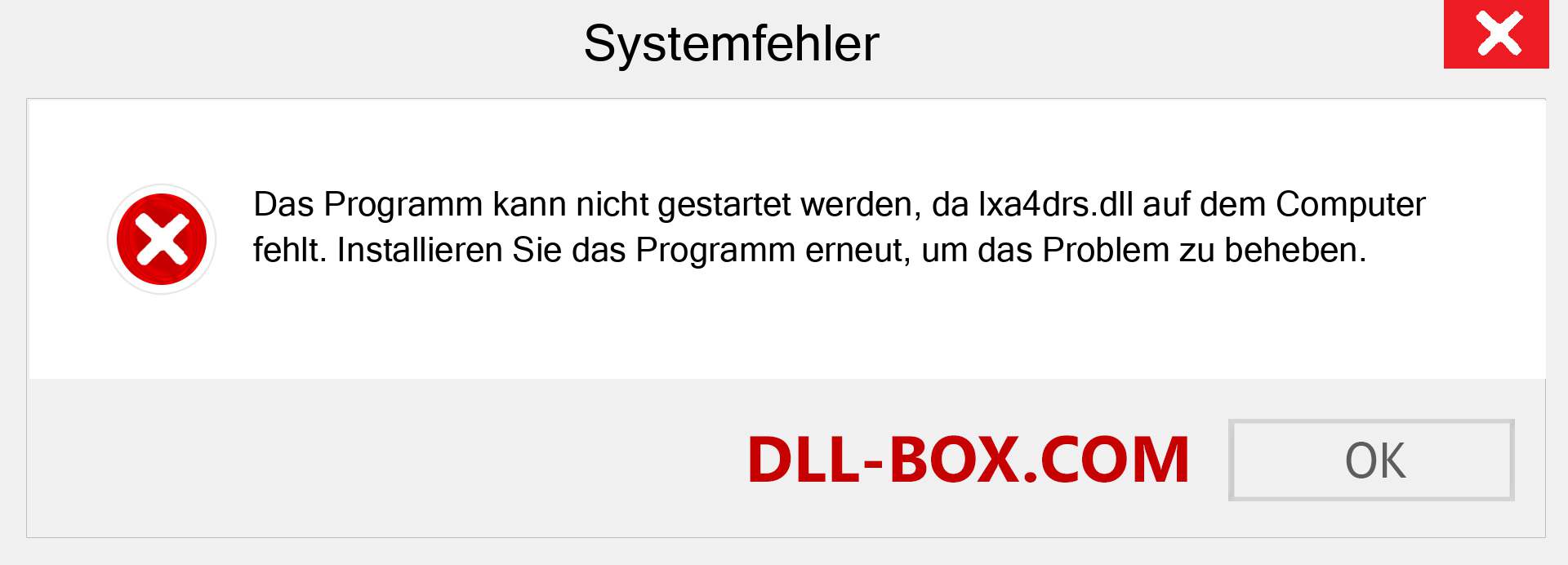 lxa4drs.dll-Datei fehlt?. Download für Windows 7, 8, 10 - Fix lxa4drs dll Missing Error unter Windows, Fotos, Bildern