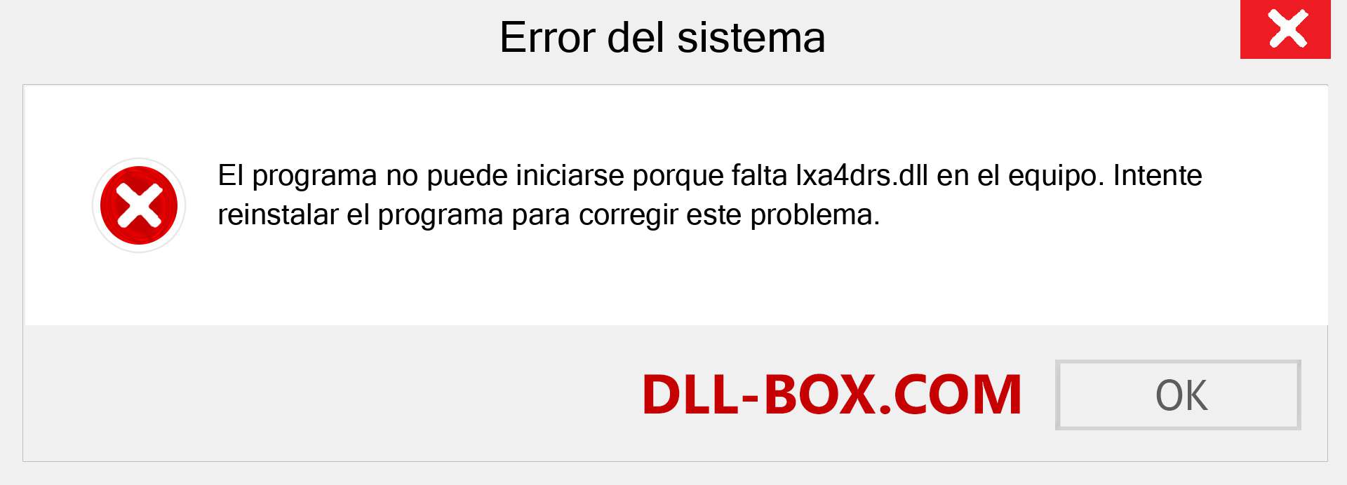 ¿Falta el archivo lxa4drs.dll ?. Descargar para Windows 7, 8, 10 - Corregir lxa4drs dll Missing Error en Windows, fotos, imágenes