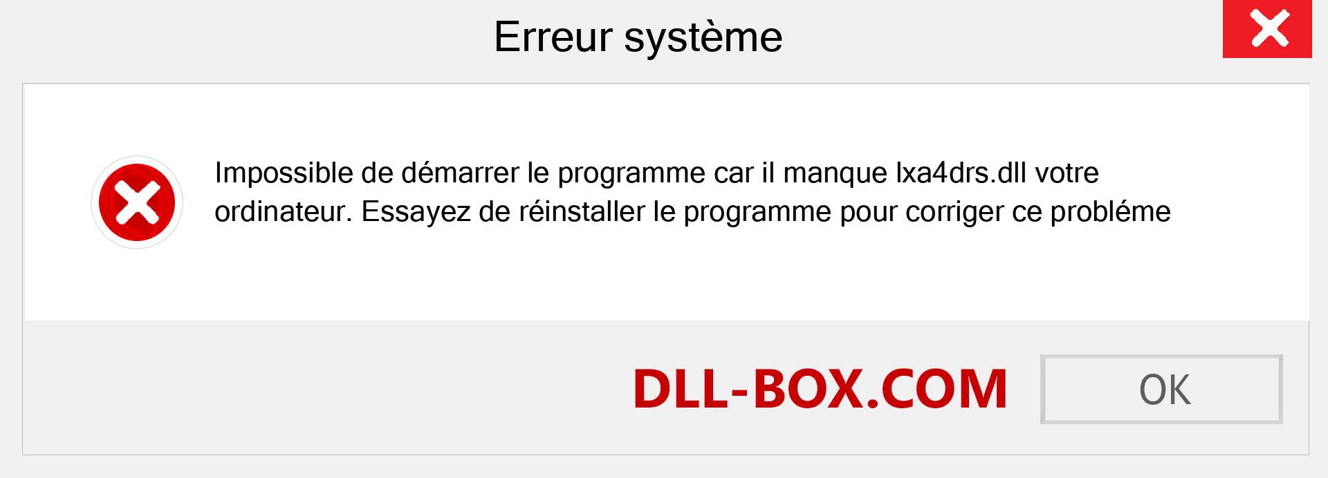 Le fichier lxa4drs.dll est manquant ?. Télécharger pour Windows 7, 8, 10 - Correction de l'erreur manquante lxa4drs dll sur Windows, photos, images