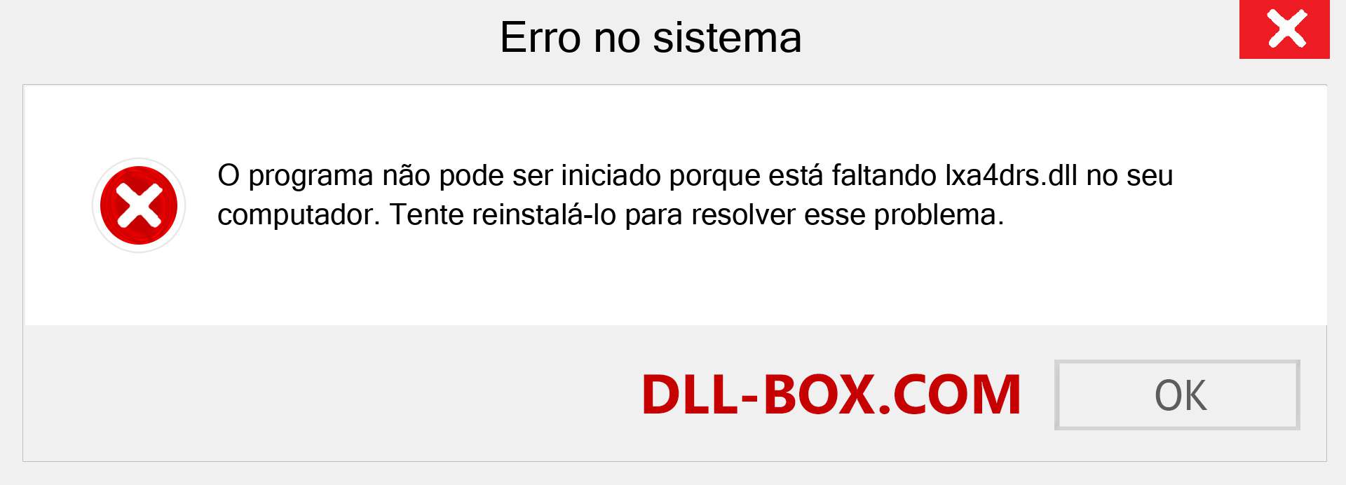 Arquivo lxa4drs.dll ausente ?. Download para Windows 7, 8, 10 - Correção de erro ausente lxa4drs dll no Windows, fotos, imagens